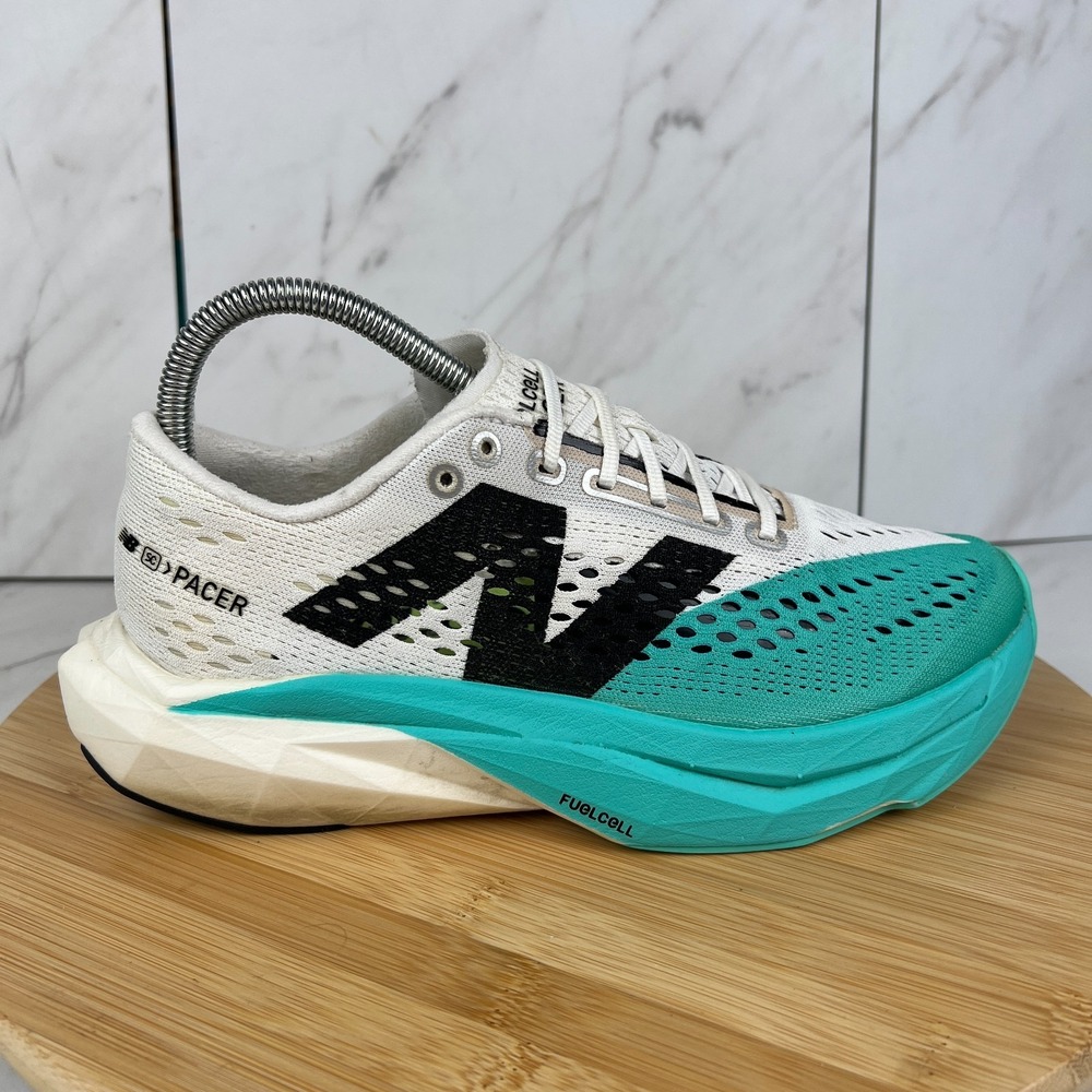 New Balance Women's White & Teal FuelCell Pacer Athletic Shoe